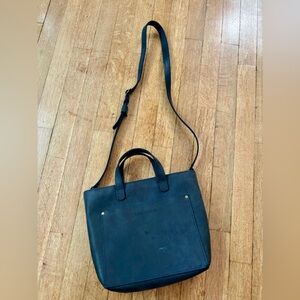 Portland Leather Goods Mini Zip Crossbody purse in Deepwater